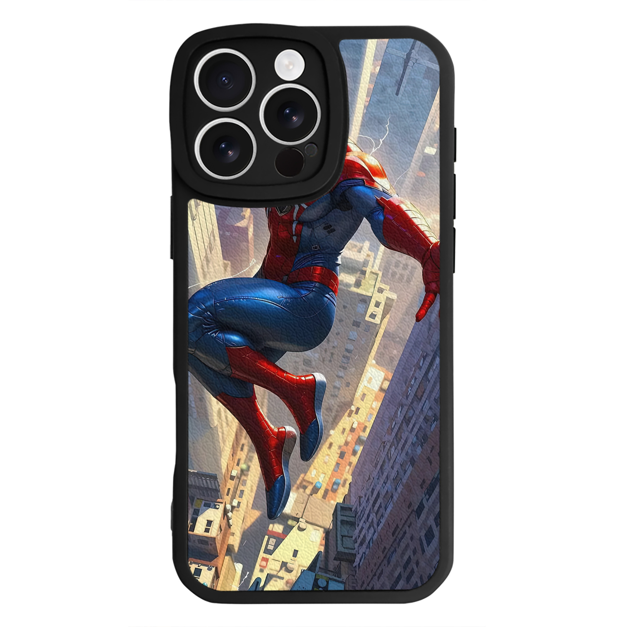 Spider Man スパイダーマン 【iPhone 16シリーズ対応】シリコンスマホケース（レザー調） 材質：シリコン